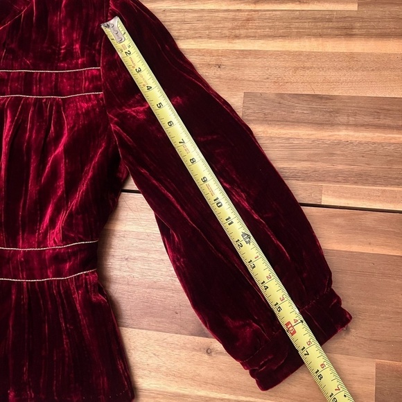 Cynthia by Cynthia Steffe Crimson Velvet Jacket Gold Accents Silk Blend Lining - Picture 8 of 10